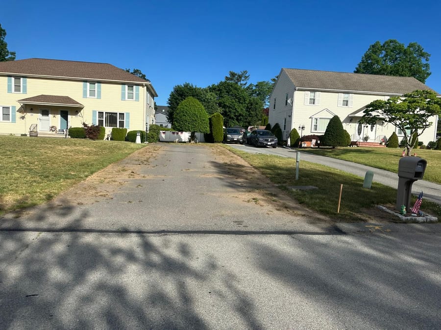 Duplex driveway before cleaning and sealcoating